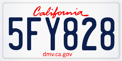 CA license plate 5FY828