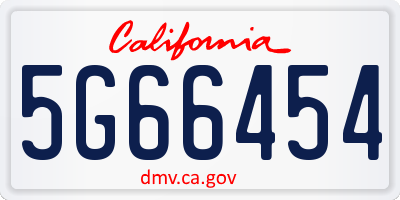 CA license plate 5G66454