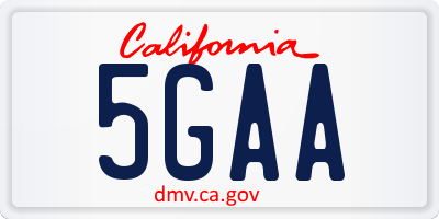 CA license plate 5GAA