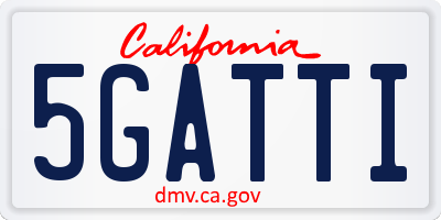 CA license plate 5GATTI