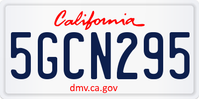 CA license plate 5GCN295