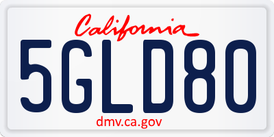 CA license plate 5GLD80