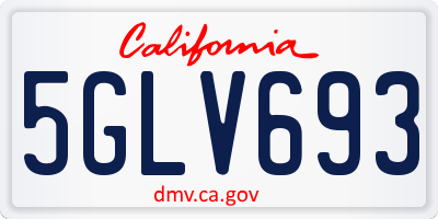 CA license plate 5GLV693