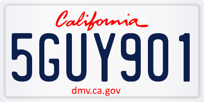 CA license plate 5GUY901