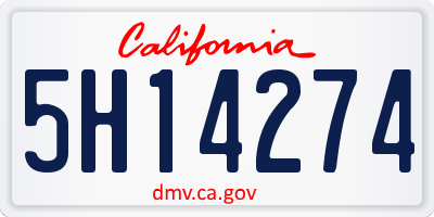 CA license plate 5H14274