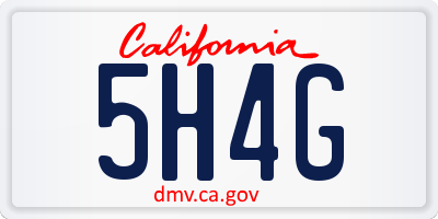 CA license plate 5H4G