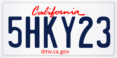 CA license plate 5HKY23