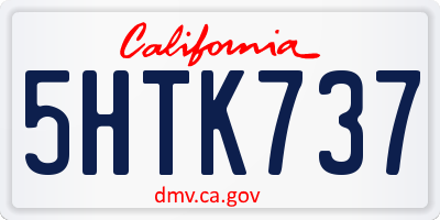 CA license plate 5HTK737