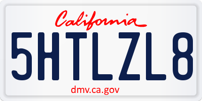 CA license plate 5HTLZL8