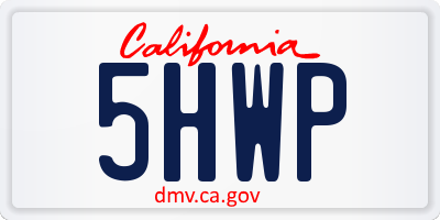 CA license plate 5HWP