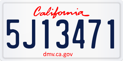 CA license plate 5J13471