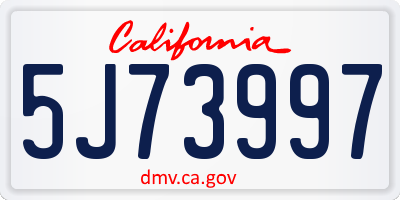 CA license plate 5J73997