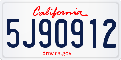 CA license plate 5J90912