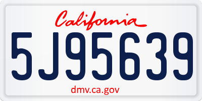 CA license plate 5J95639