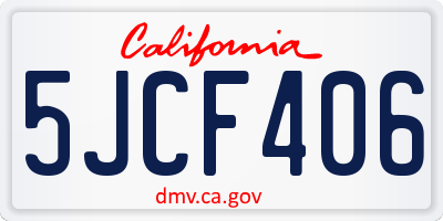 CA license plate 5JCF406
