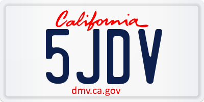 CA license plate 5JDV