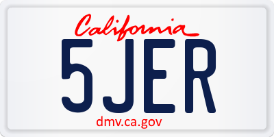 CA license plate 5JER