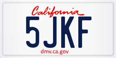 CA license plate 5JKF