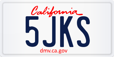 CA license plate 5JKS