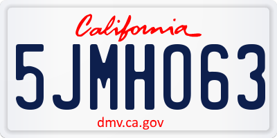 CA license plate 5JMHO63