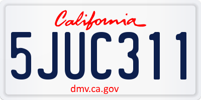 CA license plate 5JUC311