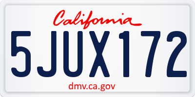 CA license plate 5JUX172