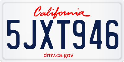 CA license plate 5JXT946