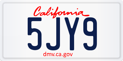 CA license plate 5JY9