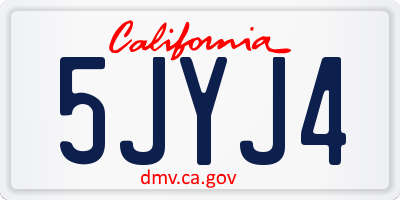 CA license plate 5JYJ4