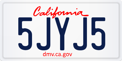 CA license plate 5JYJ5