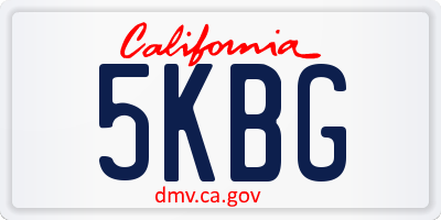 CA license plate 5KBG