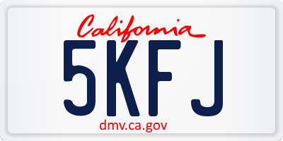 CA license plate 5KFJ