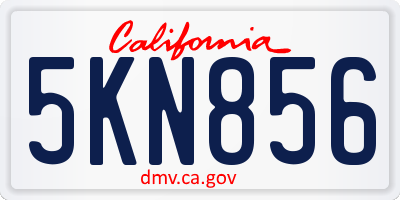 CA license plate 5KN856