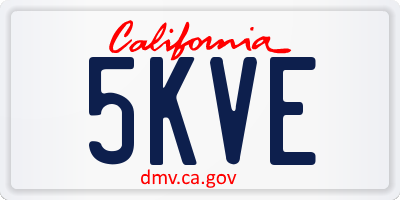 CA license plate 5KVE