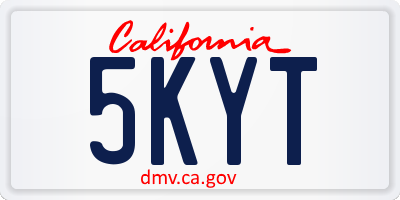 CA license plate 5KYT