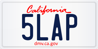 CA license plate 5LAP