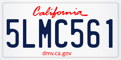 CA license plate 5LMC561