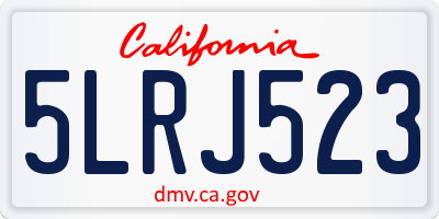 CA license plate 5LRJ523