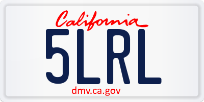 CA license plate 5LRL