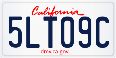 CA license plate 5LT09C