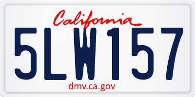 CA license plate 5LW157