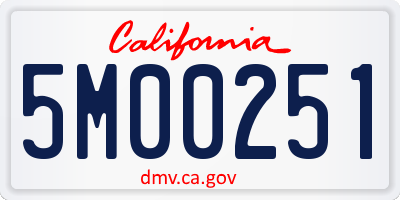 CA license plate 5M00251