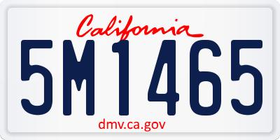 CA license plate 5M1465