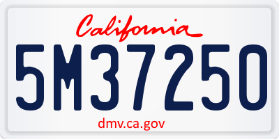 CA license plate 5M37250