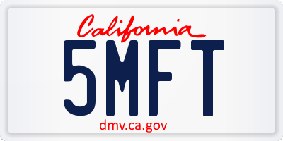 CA license plate 5MFT