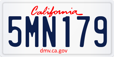 CA license plate 5MN179