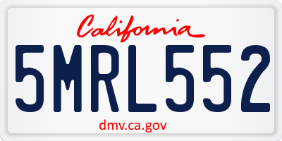 CA license plate 5MRL552