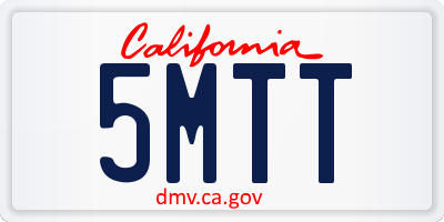 CA license plate 5MTT