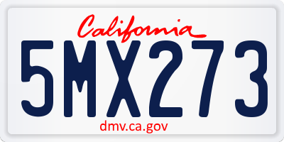 CA license plate 5MX273