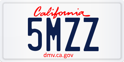 CA license plate 5MZZ